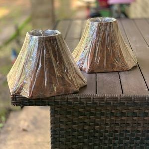 NWOT Dark Brown Paisley Flare Bottom Outside Square Bell Lamp Shade